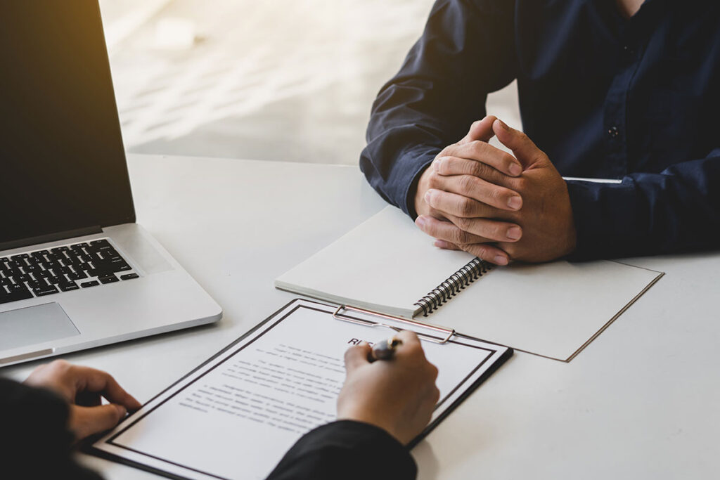 employer interviewing candidate